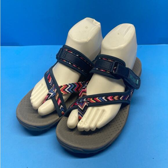 Skechers Reggae Trailway Sandals Women's Sz 9 Colorful Outdoor Strappy Slide - Picture 1 of 11